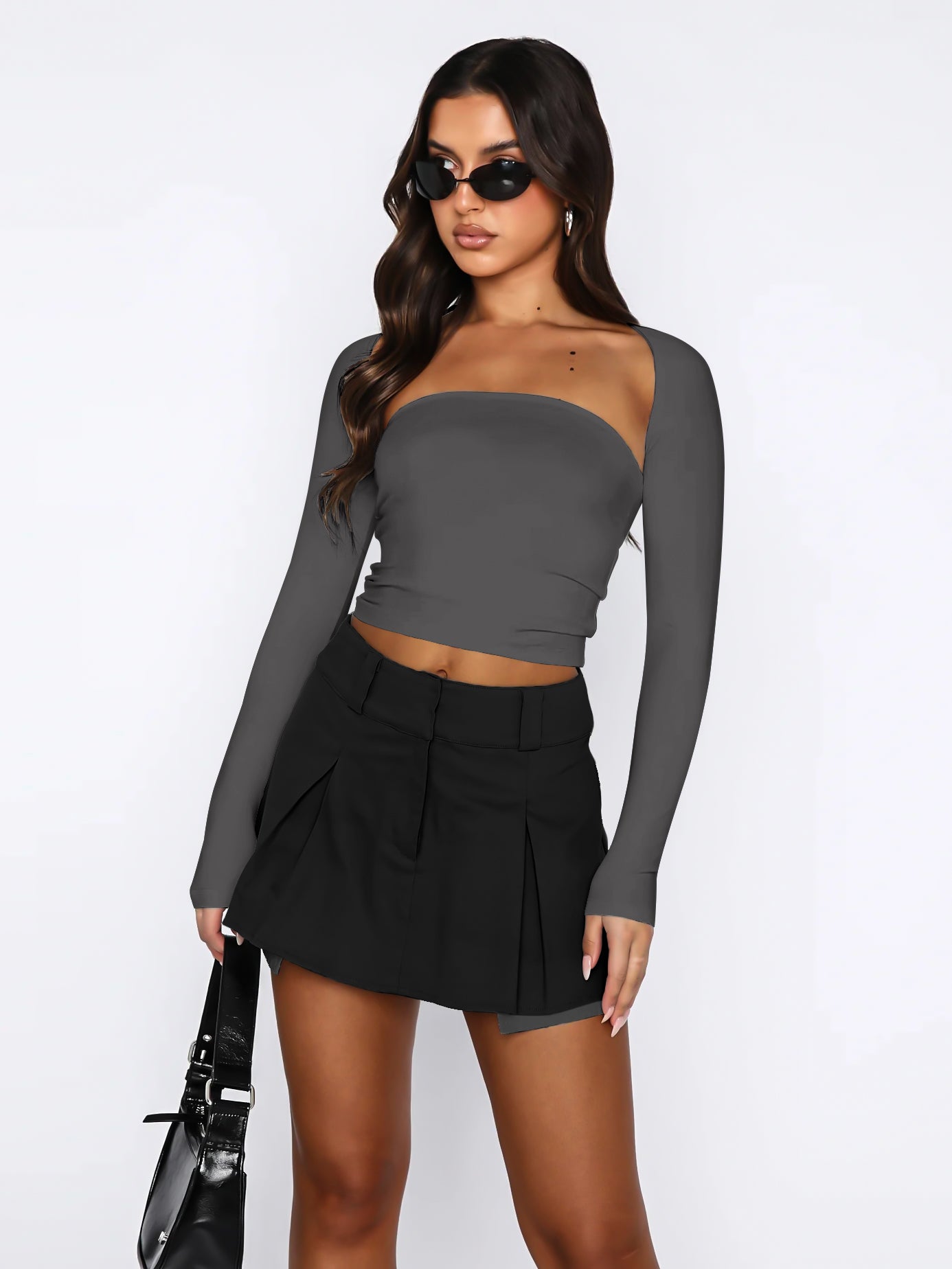 エルチェレ　OVAL SCOOP BOLERO Cutout Raglan Sleeve Bolero and Tube Top – Shop Sydney Sue